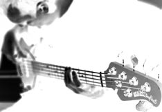 Tomaso tracking bass in the studio